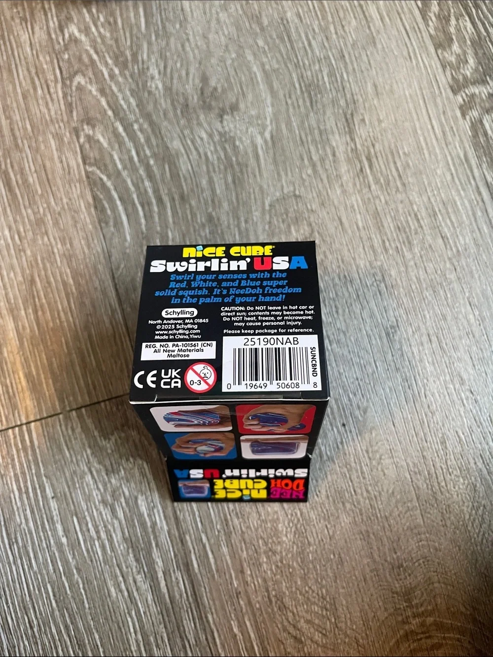 New Needoh Swirlin USA sealed squishy Americana fidget sensory cube ice nice